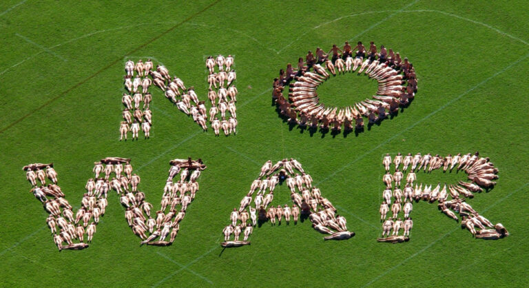 More than 300 women use their naked bodies to spell out 