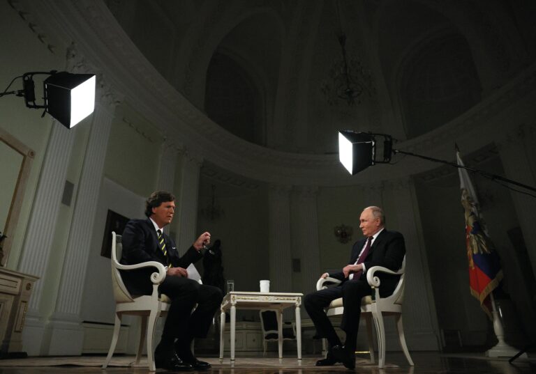 Russian President Putin interviewed by US journalist Carlson in Moscow