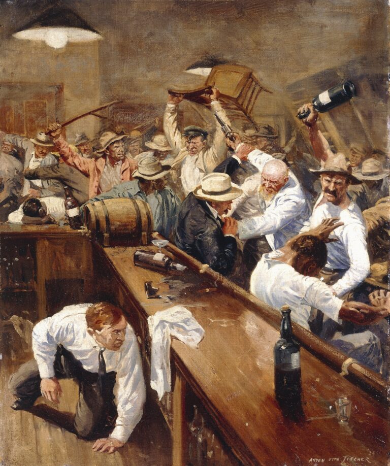 984839 A Bar-room Brawl,  (oil on canvas) by Fischer, Anton Otto (1882-1962); 61x50.8 cm; Private Collection; (add.info.: A Bar-room Brawl. Anton Otto Fischer (1882-1962). Oil on canvas. 61 x 50.8cm.); Photo © Christie's Images; German,  in copyright.

PLEASE NOTE: This image is protected by the artist's copyright which needs to be cleared by you. If you require assistance in clearing permission we will be pleased to help you.