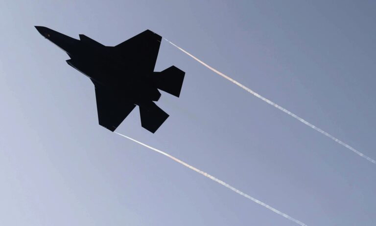 Israeli F35 fighter jets after Iran launched drones targeting Israel