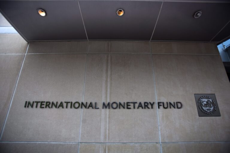 epa04143038 (FILE) A file photo dated 18 May 2011 showing the sign and name of the International Monetary Fund at the entrance of the Headquarters of the IMF, also known as building HQ2, in Washington, DC, USA. The International Monetary Fund (IMF) on 27 March 2014 offered Ukraine between 14 and 18 billion dollars in loans over two years to help the country avoid financial collapse after months of unrest that culminated in Russia's annexation of the Crimean Peninsula. Ukraine's interim leaders, who came to power after three months of pro-European Union protests that forced president Viktor Yanukovych to flee the country in late February, have already started discussing a series of reforms aimed at stabilizing the economy. Measures announced by interim prime minister Arseniy Yatsenyuk on Thursday include axing 24,000 public sector jobs and special pensions for members of the judiciary and the military, as well as a 50-per-cent increase in gas prices, starting on May 1. EPA/JIM LO SCALZO