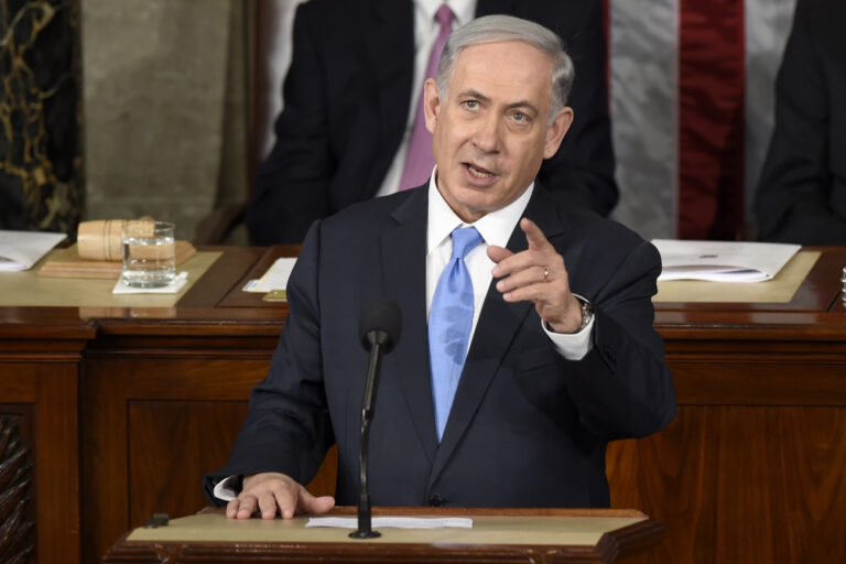Israeli Prime Minister Benjamin Netanyahu speaks before a joint meeting of Congress on Capitol Hill in Washington, Tuesday, March 3, 2015. In a speech that stirred political intrigue in two countries, Netanyahu told Congress that negotiations underway between Iran and the U.S. would 