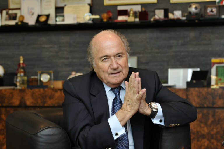 FIFA president Sepp Blatter in his office in Zurich, Switzerland, on January 18, 2010. (KEYSTONE/Karl-Heinz Hug)

Der FIFA Praesident Sepp Blatter, aufgenommen am 18. Januar 2010 in seinem Buero in Zuerich. (KEYSTONE/Karl-Heinz Hug)