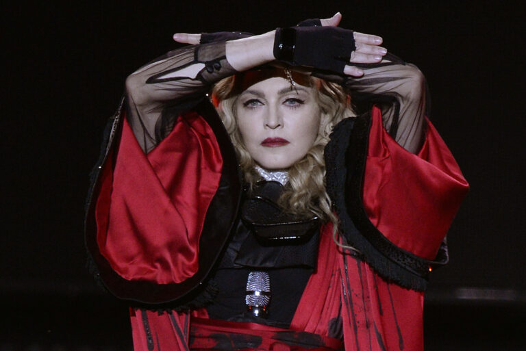 US singer Madonna performs one stage during a concert as part of her Rebel Heart Tour in Zurich, Switzerland. Saturday, December 12, 2015. (KEYSTONE/Walter Bieri )