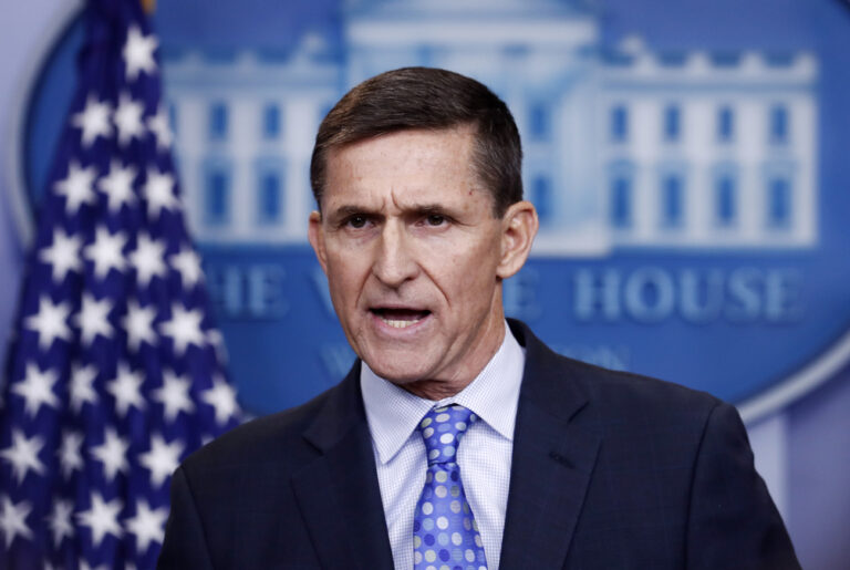 National Security Adviser Michael Flynn speaks during the daily news briefing at the White House, in Washington, Wednesday, Feb. 1, 2017. Flynn said the administration is putting Iran 