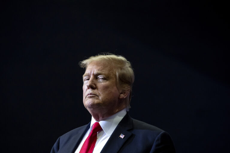 President Donald Trump holds a campaign rally at Van Andel Arena in Grand Rapids, Mich., on Thursday, March 28, 2019. (Cory Morse/MLive.com/The Grand Rapids Press via AP)