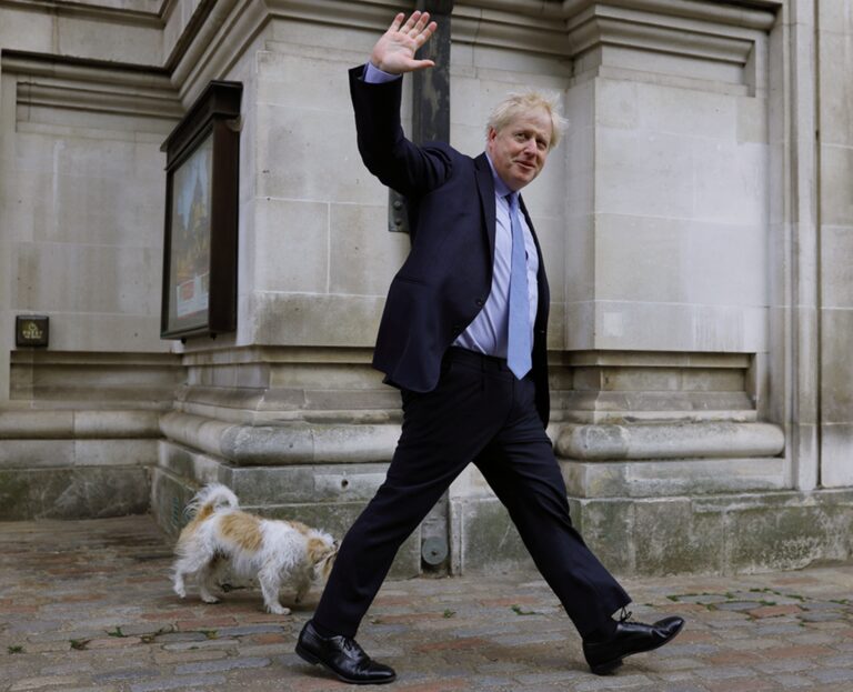 Conservative Leader Boris Johnson Votes In London's Local Elections