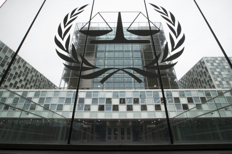 View of the International Criminal Court, or ICC, where Congolese militia commander Bosco Ntaganda is scheduled to hear the sentence in his trial in The Hague, Netherlands, Thursday, Nov. 7, 2019. The ICC is delivering the sentence on Ntaganda, accused of overseeing the slaughter of civilians by his soldiers in the Democratic Republic of Congo in 2002 and 2003. (AP Photo/Peter Dejong)