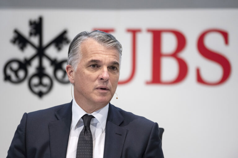 Sergio Ermotti, CEO of Swiss bank UBS, speaks during a press conference announcing the bank's 2019 full year and fourth quarter result in Zurich, Switzerland, on Tuesday, January 21, 2020. (KEYSTONE/Christian Beutler)