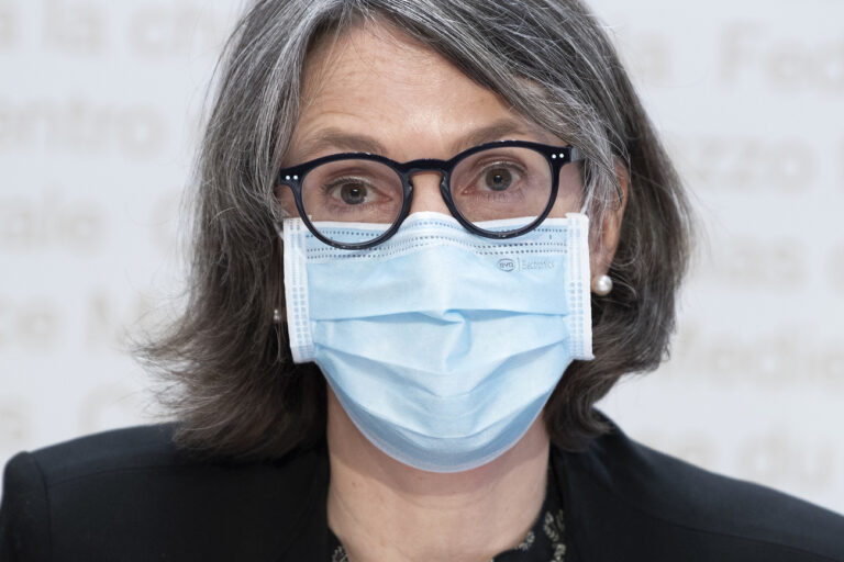 Anne Levy, Direktorin des BAG spricht an einem Point de Presse zur Covid 19 Pandemie, am Mittwoch, 24. Maerz 2021, in Bern. (KEYSTONE/Peter Schneider)