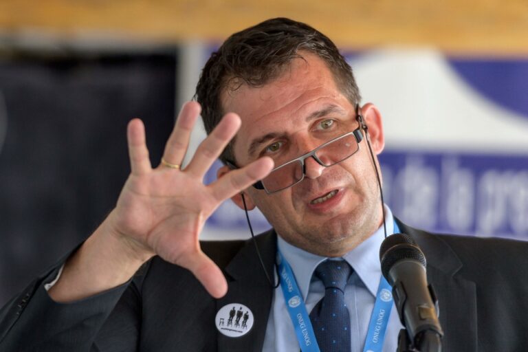 United Nations Special Rapporteur on Torture, Nils Melzer, addresses a speech during the 