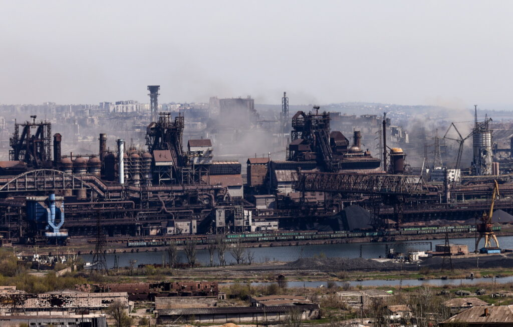 DONETSK REGION, UKRANIE - APRIL 24, 2022: A view of the premises of Azovstal Iron and Steel Works in the embattled city of Mariupol. With tension escalating in Donbass in February, the Russian Armed Forces launched a special military operation in Ukraine in response to appeals for help from the Donetsk and Lugansk People's Republics. Peter Kovalev/TASS (KEYSTONE/TASS/Peter Kovalev)