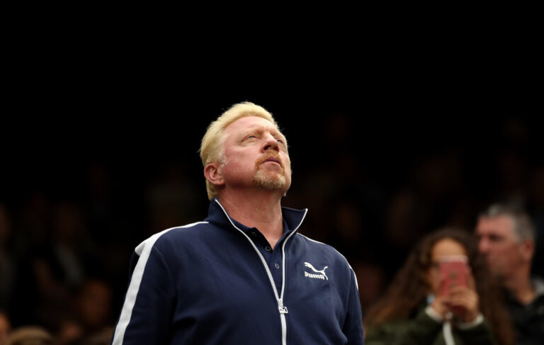 File photo dated 29-06-2016 of Novak Djokovic's coach Boris Becker. Three-time Wimbledon champion Boris Becker has been jailed for two-and-a-half years for hiding £2.5million worth of assets and loans to avoid paying his debts. Issue date: Friday April 29, 2022. (KEYSTONE/PRESS ASSOCIATION IMAGES/Steve Paston)