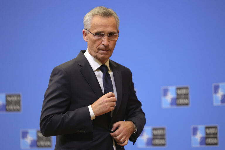 NATO Secretary-General Jens Stoltenberg leaves after a press conference at the NATO headquarters, Wednesday, Nov. 16, 2022 in Brussels. NATO Secretary-General Jens Stoltenberg said a missile blast in Poland Tuesday Nov.15, 2022 that killed two people near the border with Ukraine was probably not an attack by Russia. (AP Photo/Olivier Matthys)