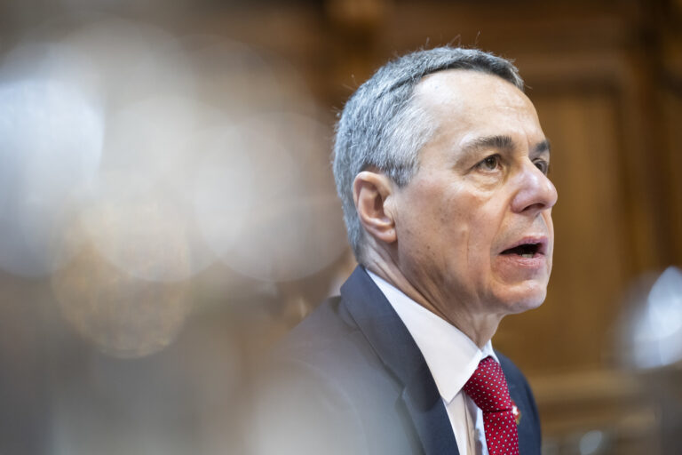 Bundespraesident Ignazio Cassis spricht waehrend der Wintersession der Eidgenoessischen Raete, am Donnerstag, 8. Dezember 2022 im Staenderat in Bern. (KEYSTONE/Anthony Anex)