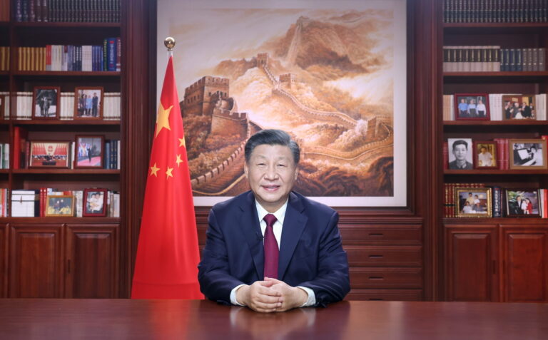 epa10384396 Chinese President Xi Jinping delivers a New Year address to ring in 2023, Beijing, China 31 December 2022. EPA/XINHUA / Ju Peng CHINA OUT / MANDATORY CREDIT EDITORIAL USE ONLY