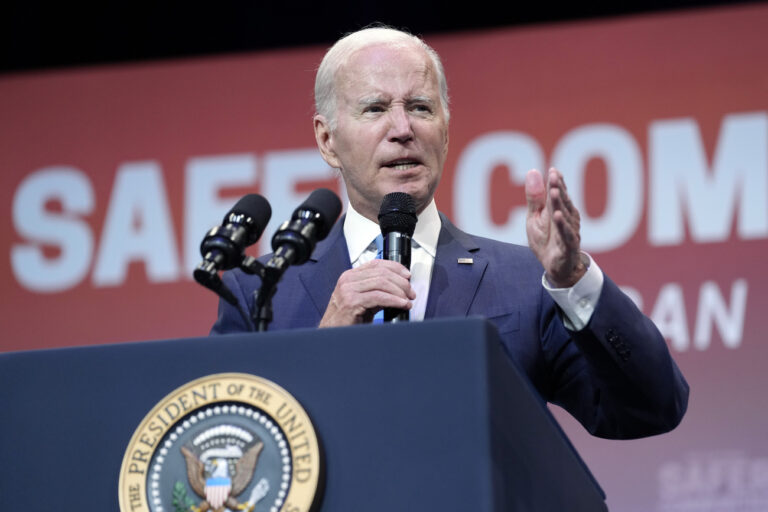 FILE - President Joe Biden speaks at the National Safer Communities Summit at the University of Hartford in West Hartford, Conn., Friday, June 16, 2023. (AP Photo/Susan Walsh, File)