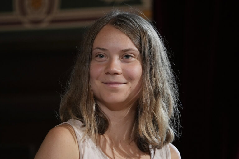 Climate activist Greta Thunberg of Sweden attends a press conference in Paris, Thursday, June 22, 2023. World leaders, heads of international organisations and activists are gathering in Paris for a two-day summit aimed at seeking better responses to tackle poverty and climate change issues by reshaping the global financial system. (AP Photo/Lewis Joly)