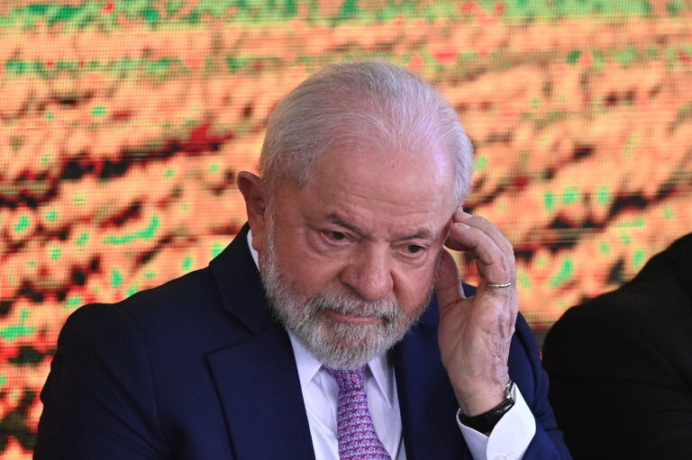 epa10714002 President of Brazil Luiz Inacio Lula da Silva attends the launch of the ''Safra Plan'' of Brazilian agriculture for 2023/2024, at the Planalto Palace in Brasilia, Brazil, 27 June 2023. Lula announced a financing program for sustainable agricultural development projects, endowed with 364,000 million reais (77,446 million dollars or 70,000 million euros). EPA/ANDRE BORGES