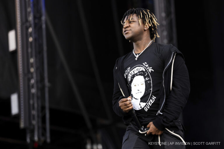 Ken Carson performs at the Wireless Music Festival, Finsbury Park on Friday, July 7, 2023 in London. (Scott Garfitt/Invision/AP)