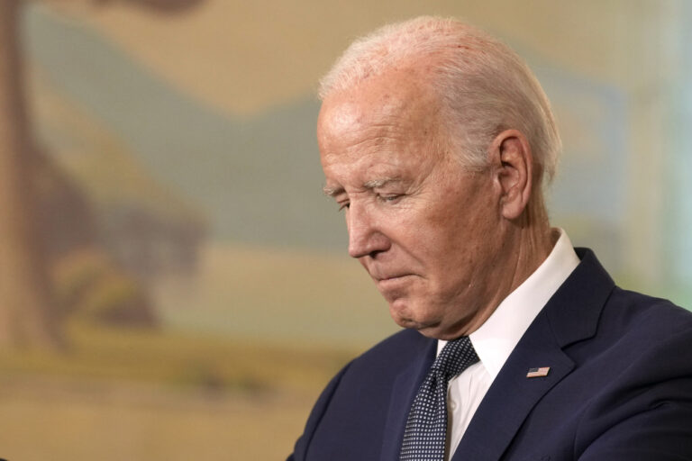President Joe Biden pauses during a news conference after his meeting with China's President President Xi Jinping wat the Filoli Estate in Woodside, Calif., Wednesday, Nov, 15, 2023, on the sidelines of the Asia-Pacific Economic Cooperative conference. (Doug Mills/The New York Times via AP, Pool)