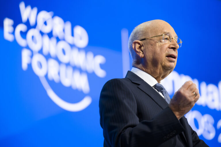 German Klaus Schwab, Founder and Executive Chairman of the World Economic Forum, WEF, speaks during a plenary session in the Congress Hall at the 54th annual meeting of the World Economic Forum, WEF, in Davos, Switzerland, Tuesday, January 16, 2024. The meeting brings together entrepreneurs, scientists, corporate and political leaders in Davos under the topic 