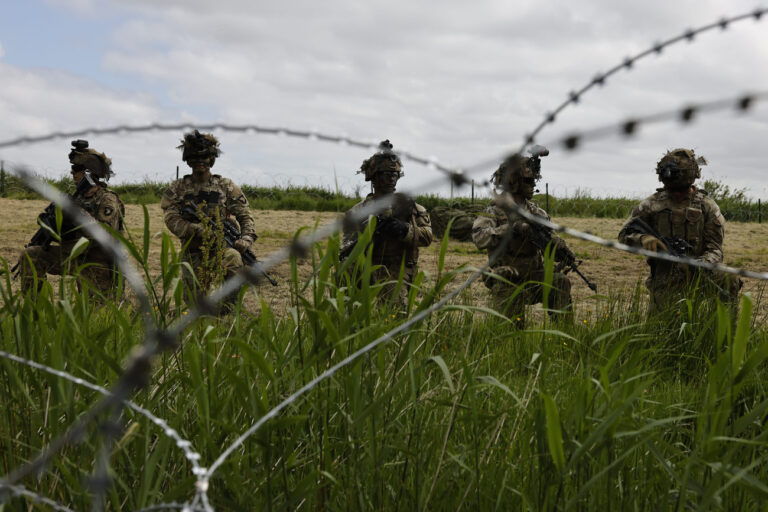 The US Army conducts an air assault demonstration in Carentan-Les-Marais in Normandy, France on Sunday, June 02, 2024, ahead of D-Day 80th anniversary commemorations. (AP Photo/Jeremias Gonzalez)