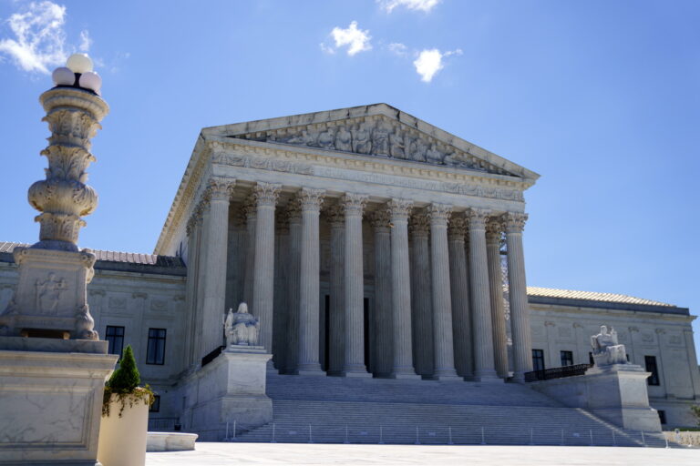 epa11450022 A general view on the US Supreme Court in Washington, DC, USA, 01 July 2024. The US Supreme Court ruled, on 01 July, that former US President Donald J. Trump is entitled to immunity from prosecution in the context of his official acts. EPA/WILL OLIVER