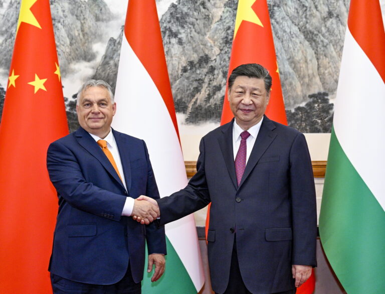 epa11466300 Chinese President Xi Jinping (R) meets with Hungary's Prime Minister Viktor Orban at the Diaoyutai State Guesthouse in Beijing, China, 08 July 2024. EPA/XINHUA / Li Xueren CHINA OUT / UK AND IRELAND OUT / MANDATORY CREDIT EDITORIAL USE ONLY