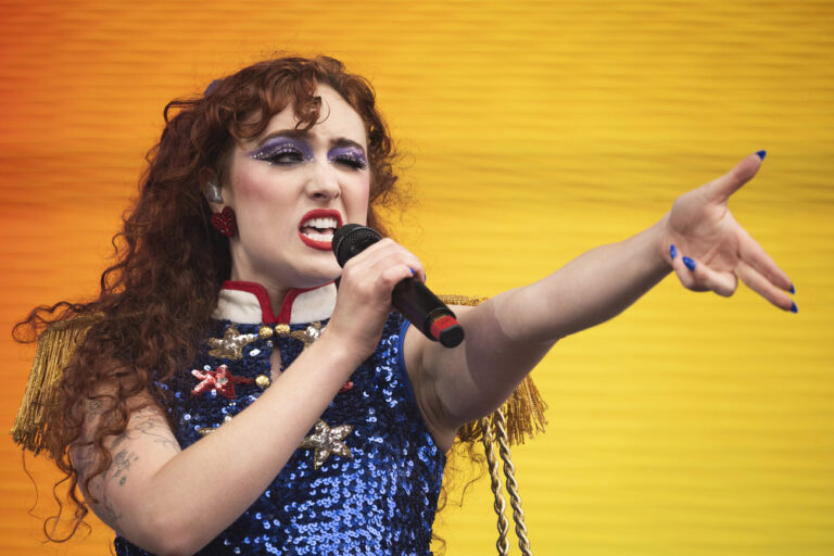 Chappell Roan performs at Outside Lands Music Festival in San Francisco, Sunday, Aug. 11, 2024. (Minh Connors/San Francisco Chronicle via AP)