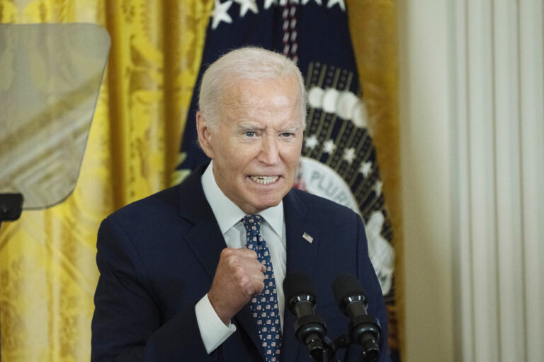 President Joe Biden speaks during a reception in the East Room of the White House, in celebration of the Hispanic Heritage Month to honor the contributions of the Latino community to the United States, Wednesday, Sept. 18, 2024. (AP Photo/Manuel Balce Ceneta).Joe Biden