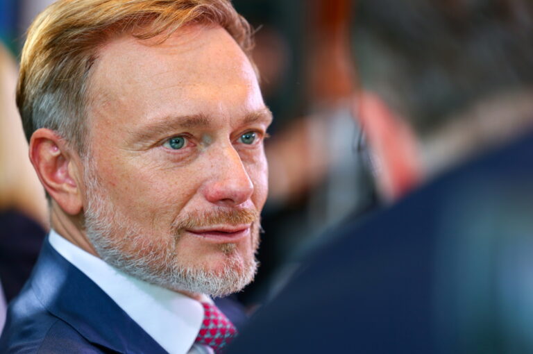 epa11650491 German Finance Minister Christian Lindner attends the weekly cabinet meeting of the German government at the Chancellery in Berlin, Germany, 09 October 2024. EPA/HANNIBAL HANSCHKE