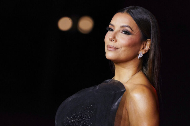 Eva Longoria arrives at the fourth annual Academy Museum Gala on Saturday, Oct. 19, 2024, at the Academy Museum of Motion Pictures in Los Angeles. (Photo by Jordan Strauss/Invision/AP)