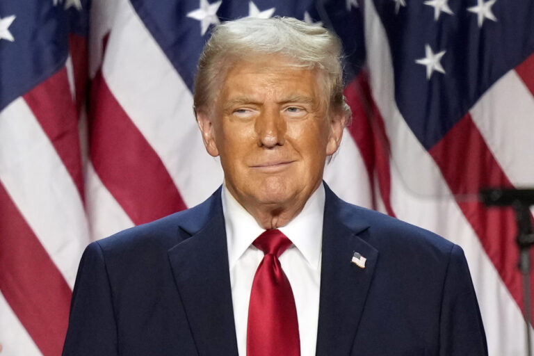 Republican presidential nominee former President Donald Trump is pictured at an election night watch party, Wednesday, Nov. 6, 2024, in West Palm Beach, Fla. (AP Photo/Alex Brandon).Donald Trump