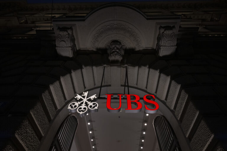 The logo of the Swiss bank UBS on the former main building of Credit Suisse on Paradeplatz in Zurich, Switzerland, 17 January 2025. The headquarters of Credit Suisse was located at Paradeplatz until it was taken over by UBS. (KEYSTONE/Ennio Leanza)