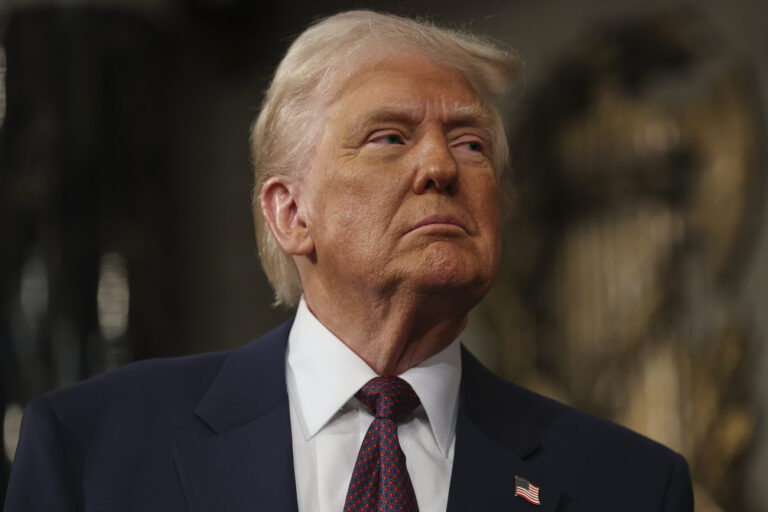 President Donald Trump addresses a joint session of Congress at the Capitol in Washington, Tuesday, March 4, 2025. (Win McNamee/Pool Photo via AP)