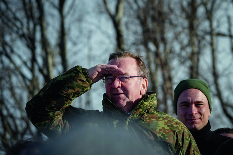 07 March 2024, Norway, Alta: Boris Pistorius (SPD), Federal Minister of Defense, visits the Bundeswehr mountain troops at the NATO exercise Nordic Response 2024. Photo: Kay Nietfeld/dpa (KEYSTONE/DPA/Kay Nietfeld)