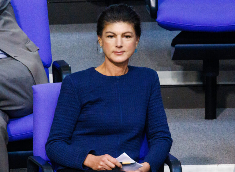 epa11662474 Sahra Wagenknecht, leader of the left-wing Alliance (BSW) party, attends an assembly of the German parliament 'Bundestag' in Berlin, Germany, 16 October 2024. German Chancellor Olaf Scholz gave a government statement prior to traveling to the European Council on 17 and 18 October 2024 in Brussels.Â   EPA/CLEMENS BILAN